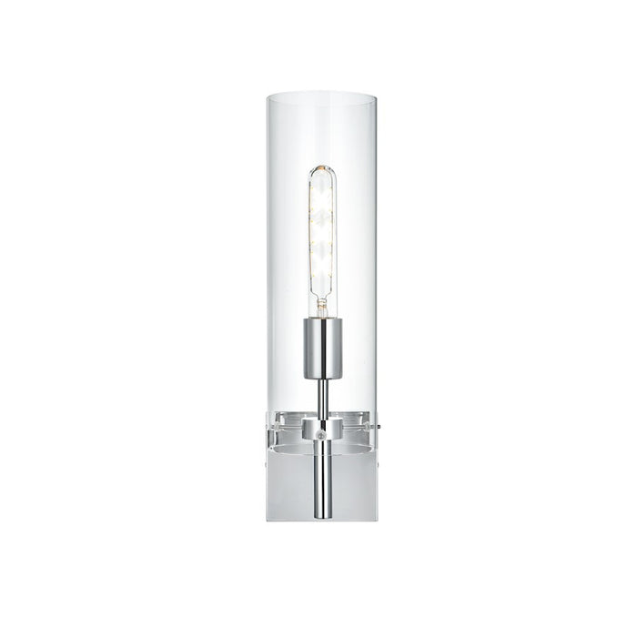 Living District Savant 1 Light 4.5" Wall Sconce, Chrome/Clear