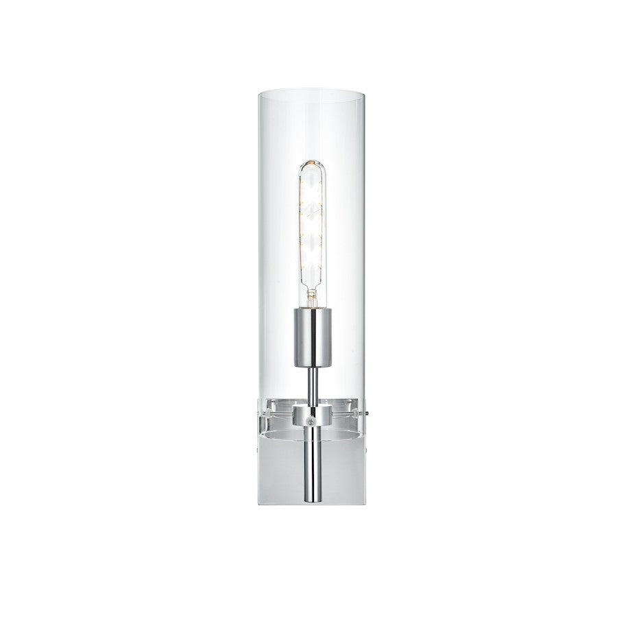 Living District Savant 1 Light 4.5" Wall Sconce, Chrome/Clear