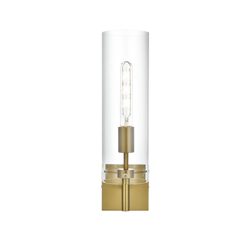 Living District Savant 1 Light 4.5" Wall Sconce, Satin Gold/Clear