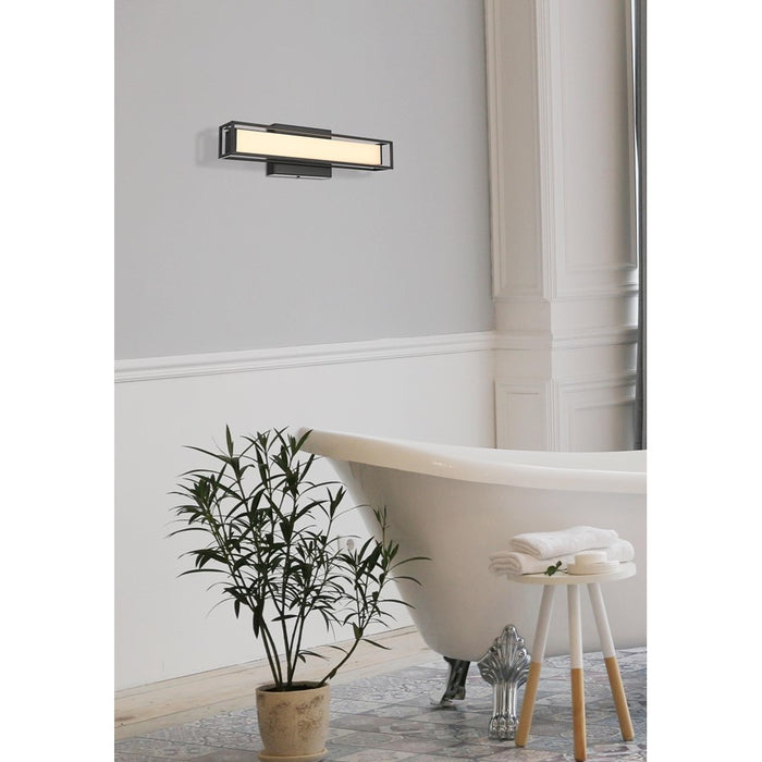 Living District Aden 1 Light 16" Wall Sconce, Black/White