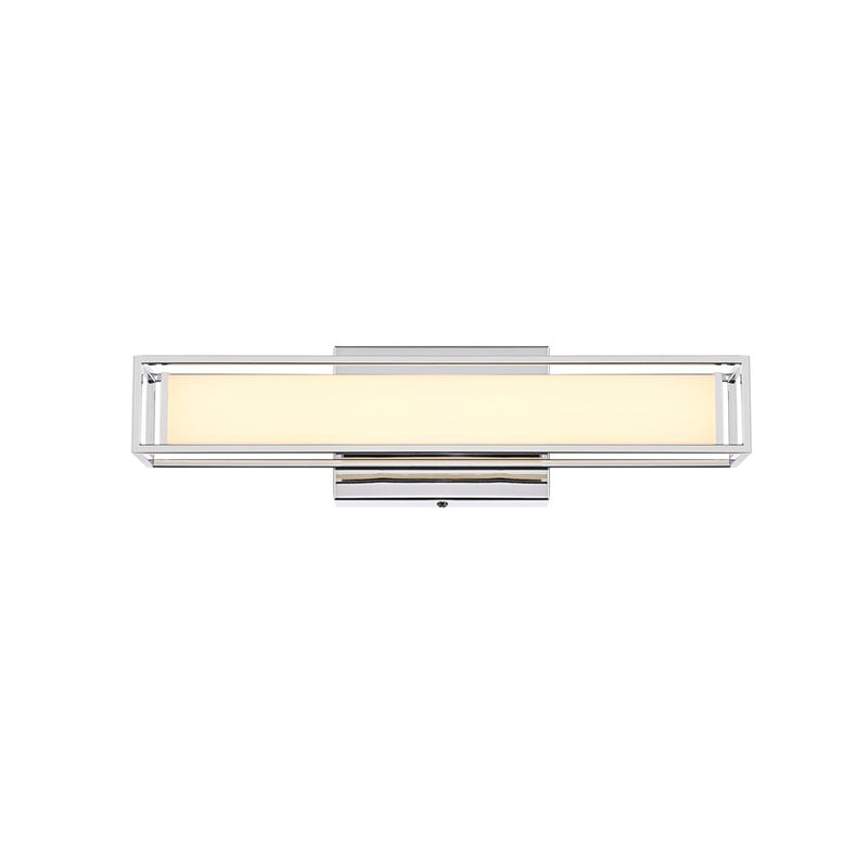 Living District Aden 1 Light 16" Wall Sconce, Chrome/White