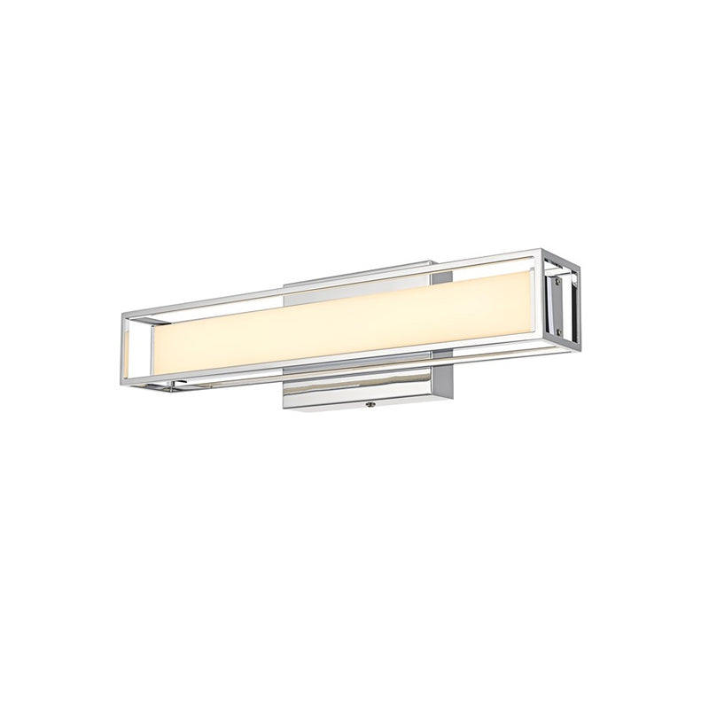 Living District Aden 1 Light 16" Wall Sconce, Chrome/White