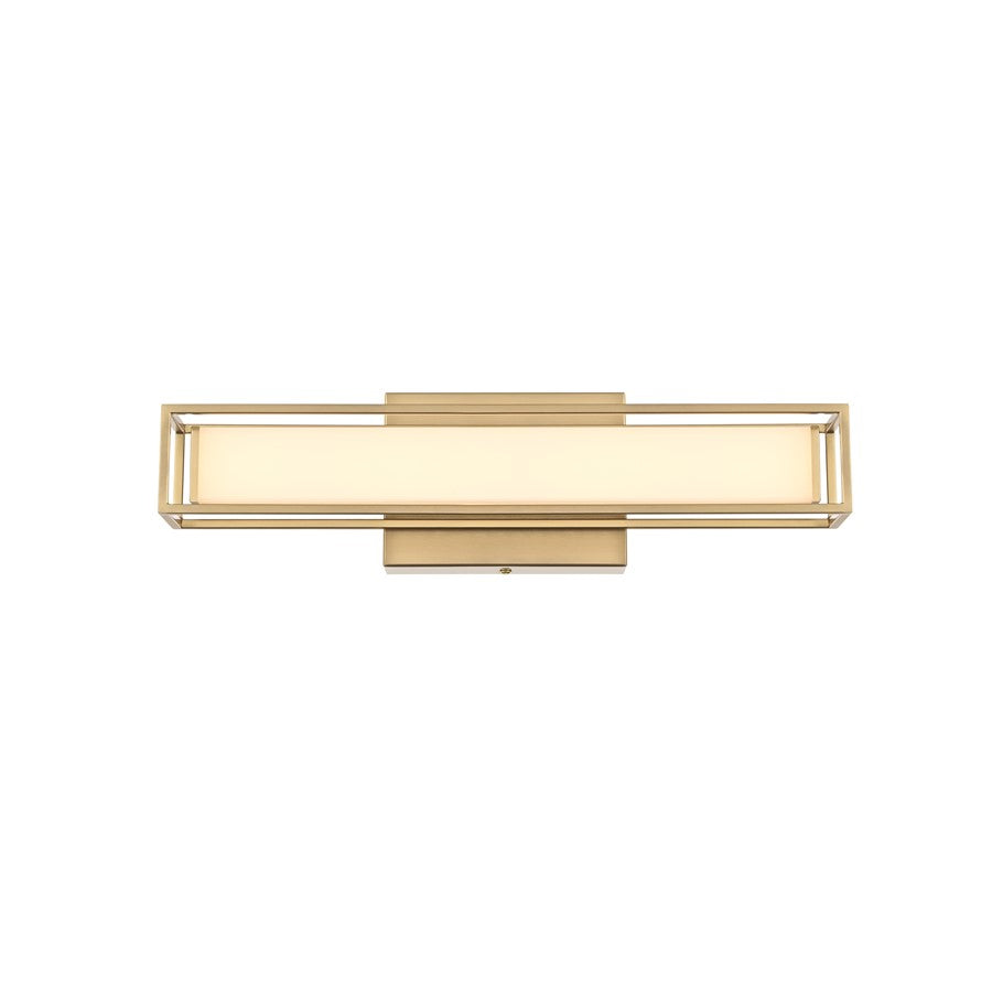 Living District Aden 1 Light 16" Wall Sconce, Satin Gold/White - LD301W16SG