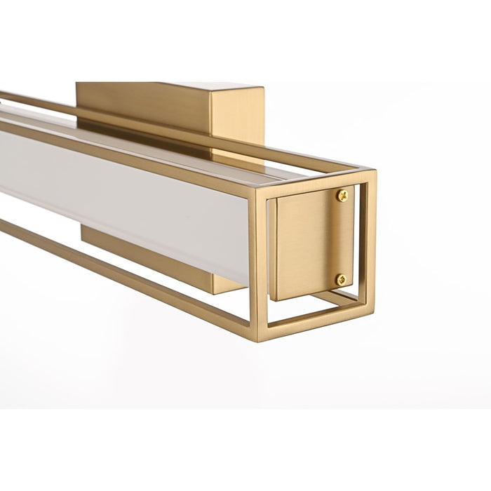 Living District Aden 1 Light 16" Wall Sconce, Satin Gold/White