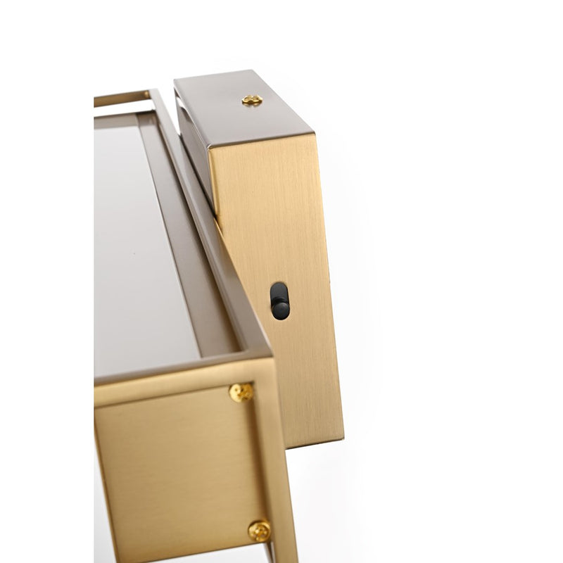 Living District Aden 1 Light 16" Wall Sconce, Satin Gold/White
