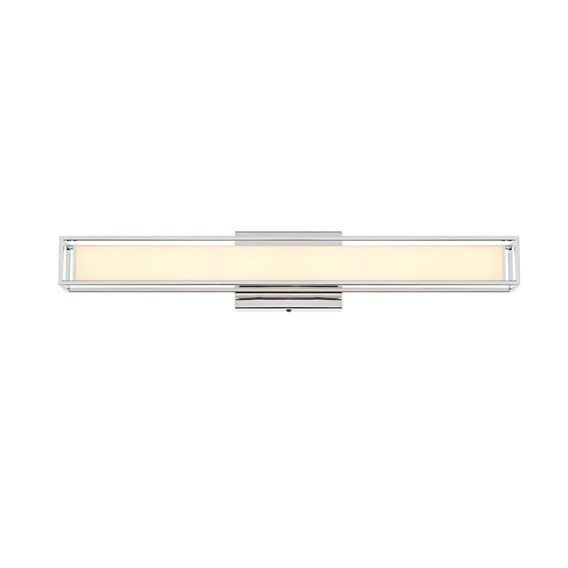 Living District Aden 1 Light 24" Wall Sconce, Chrome/White
