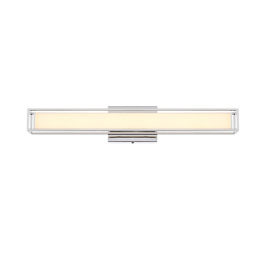 Living District Aden 1 Light 24" Wall Sconce, Chrome/White - LD301W24C
