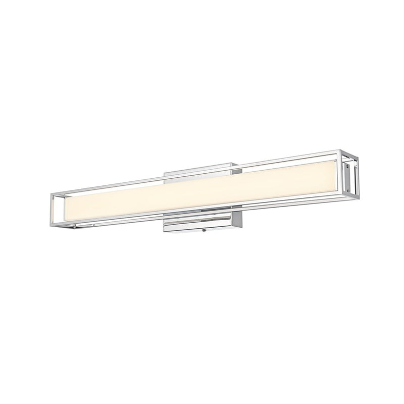 Living District Aden 1 Light 24" Wall Sconce, Chrome/White