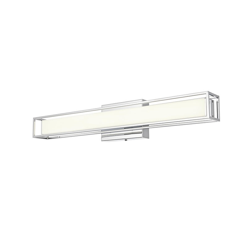 Living District Aden 1 Light 24" Wall Sconce, Chrome/White