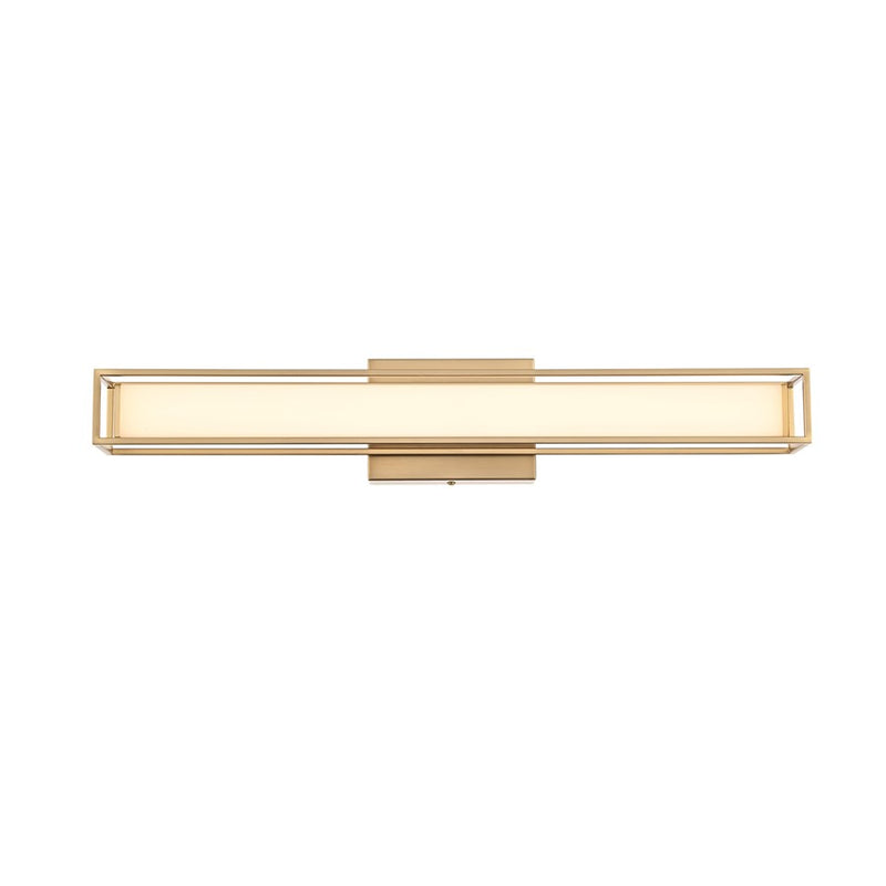 Living District Aden 1 Light 24" Wall Sconce, Satin Gold/White