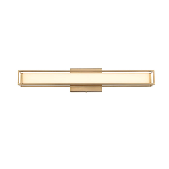 Living District Aden 1 Light 24" Wall Sconce, Satin Gold/White - LD301W24SG