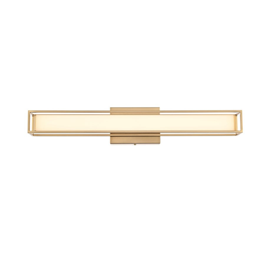 Living District Aden 1 Light 24" Wall Sconce, Satin Gold/White - LD301W24SG