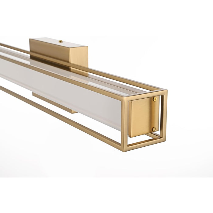 Living District Aden 1 Light 24" Wall Sconce, Satin Gold/White