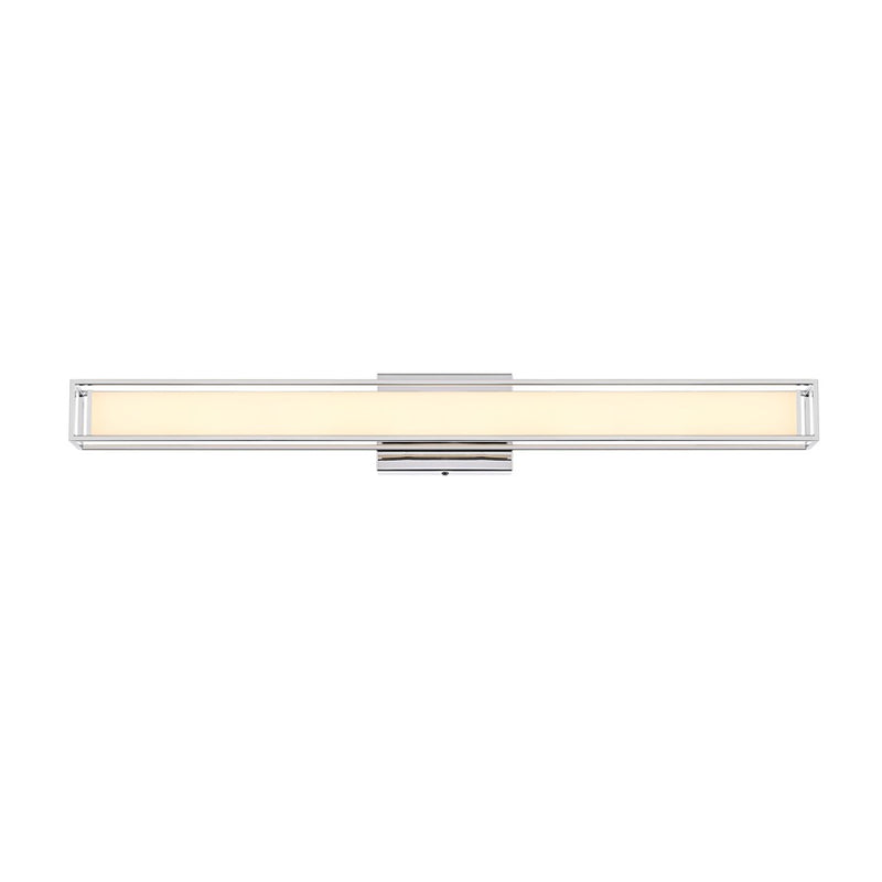 Living District Aden 1 Light 31" Wall Sconce, Chrome/White