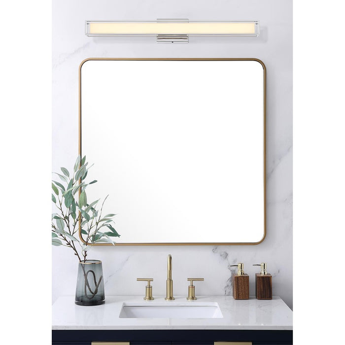 Living District Aden 1 Light 31" Wall Sconce, Chrome/White