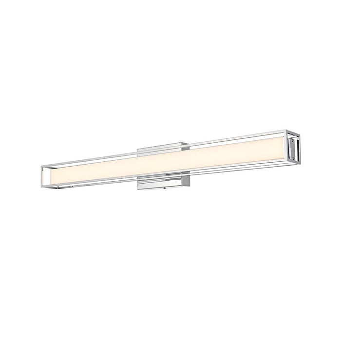 Living District Aden 1 Light 31" Wall Sconce, Chrome/White