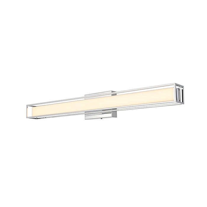 Living District Aden 1 Light 31" Wall Sconce, Chrome/White