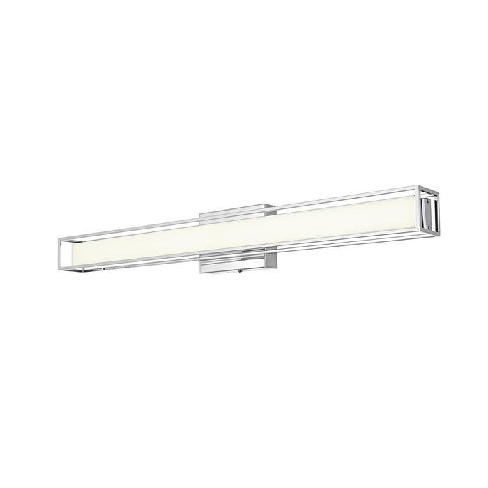 Living District Aden 1 Light 31" Wall Sconce, Chrome/White
