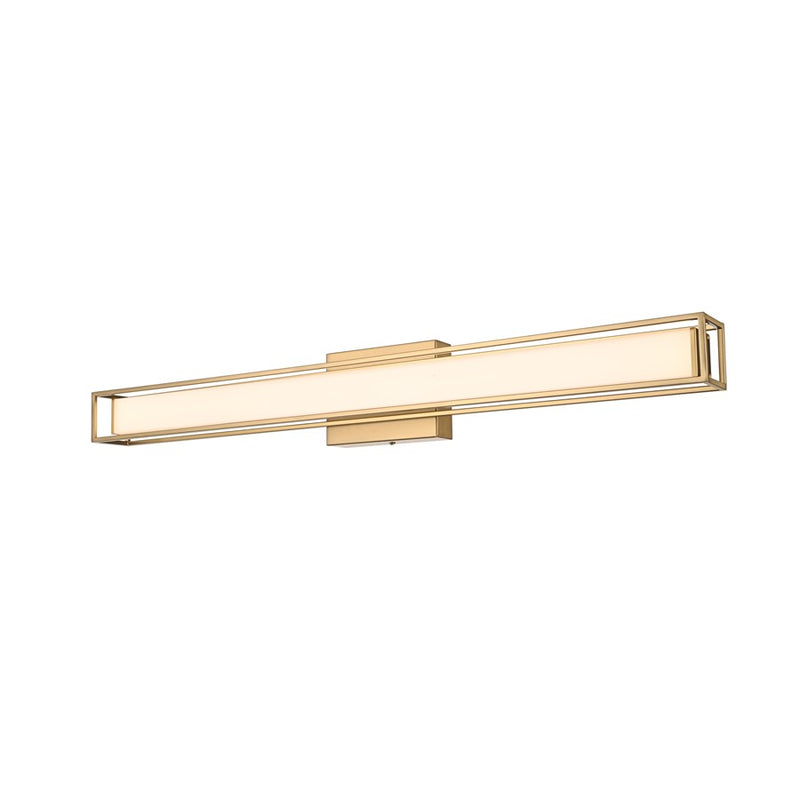 Living District Aden 1 Light 31" Wall Sconce, Satin Gold/White