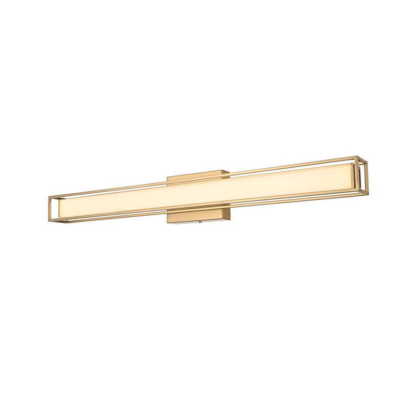 Living District Aden 1 Light 31" Wall Sconce, Satin Gold/White