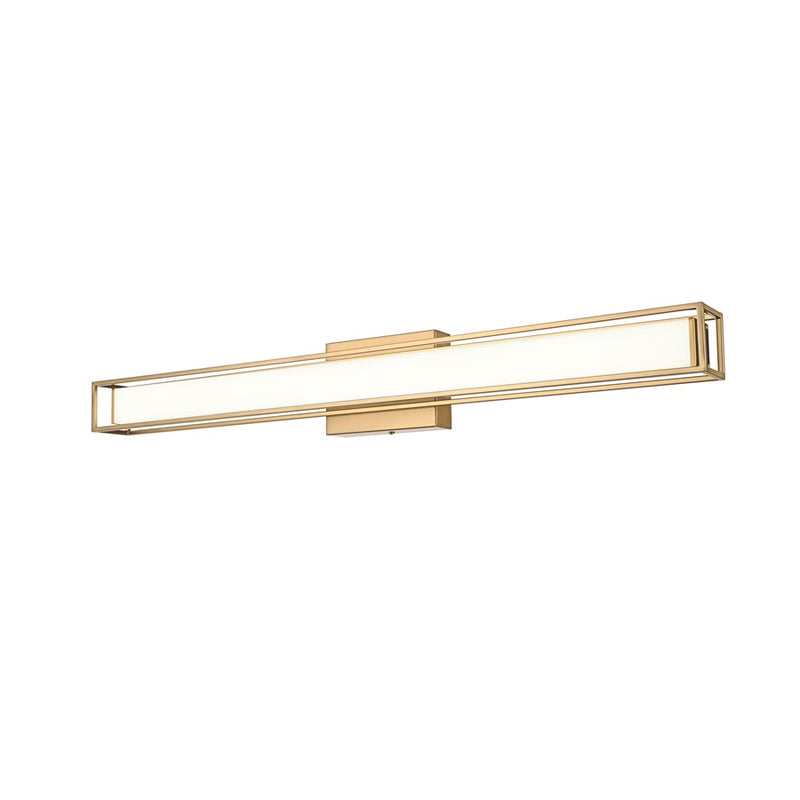 Living District Aden 1 Light 31" Wall Sconce, Satin Gold/White