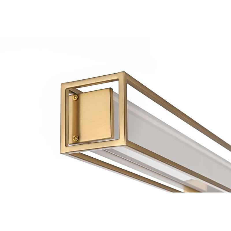 Living District Aden 1 Light 31" Wall Sconce, Satin Gold/White