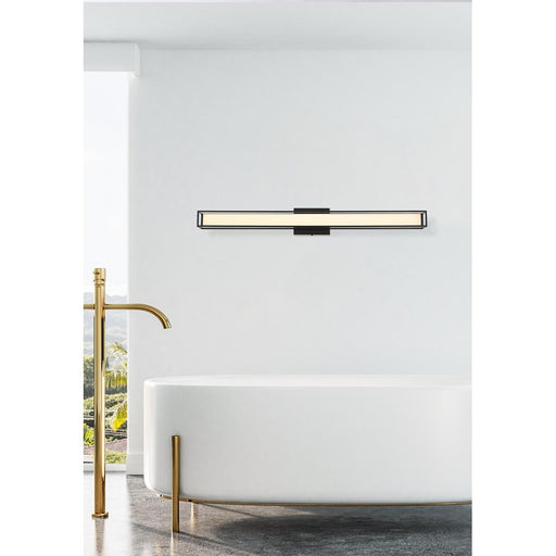 Living District Aden 1 Light 36" Wall Sconce, Black/White