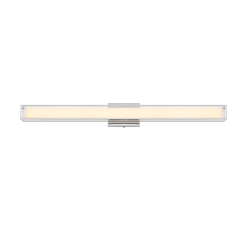 Living District Aden 1 Light 36" Wall Sconce, Chrome/White