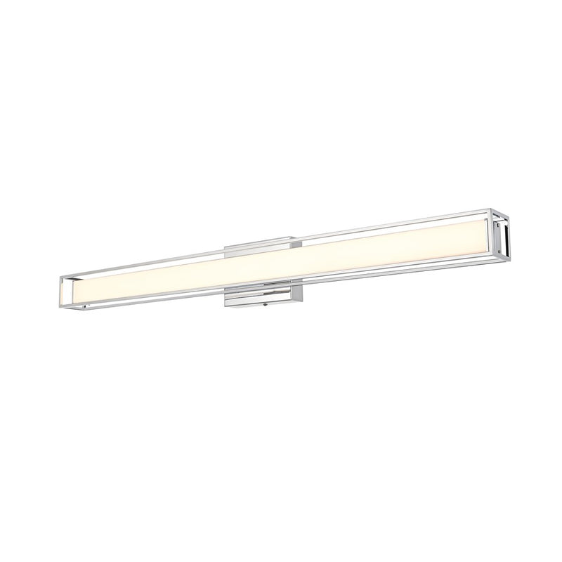 Living District Aden 1 Light 36" Wall Sconce, Chrome/White