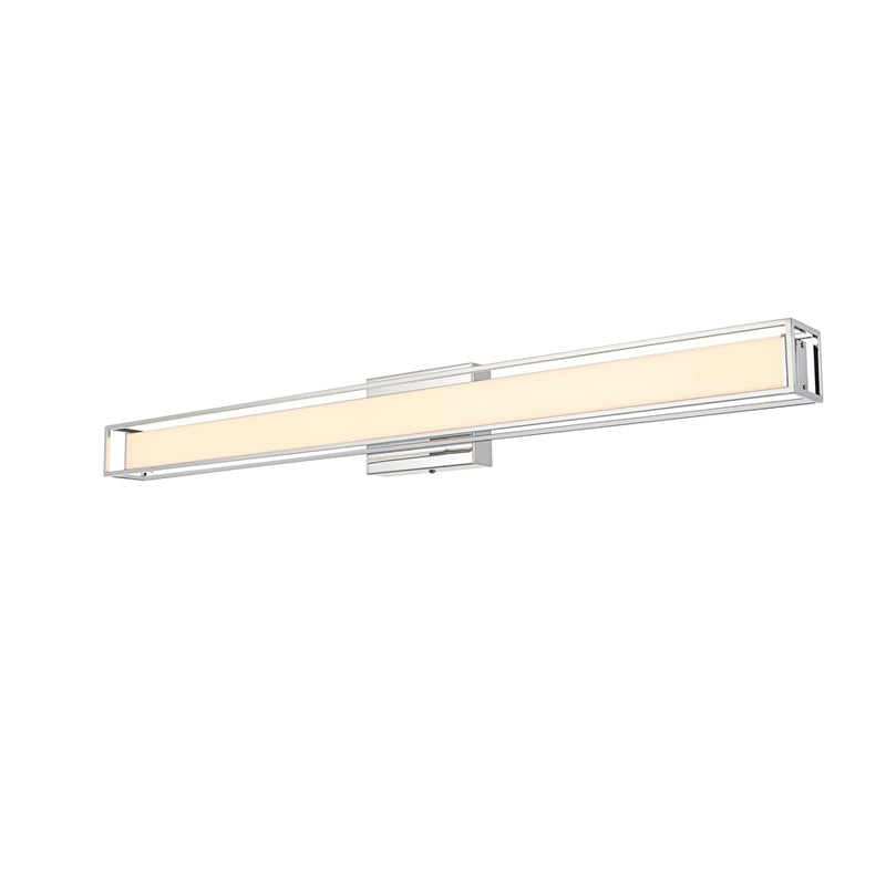 Living District Aden 1 Light 36" Wall Sconce, Chrome/White