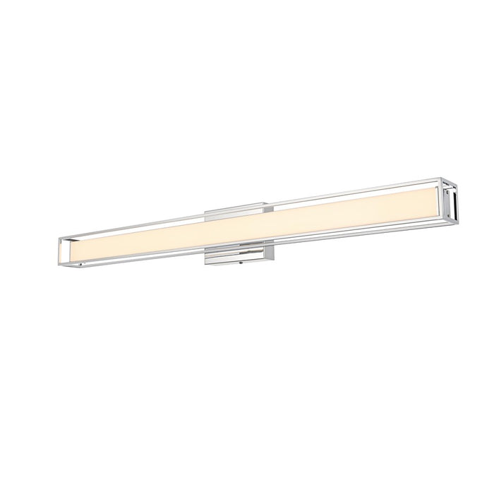 Living District Aden 1 Light 36" Wall Sconce, Chrome/White