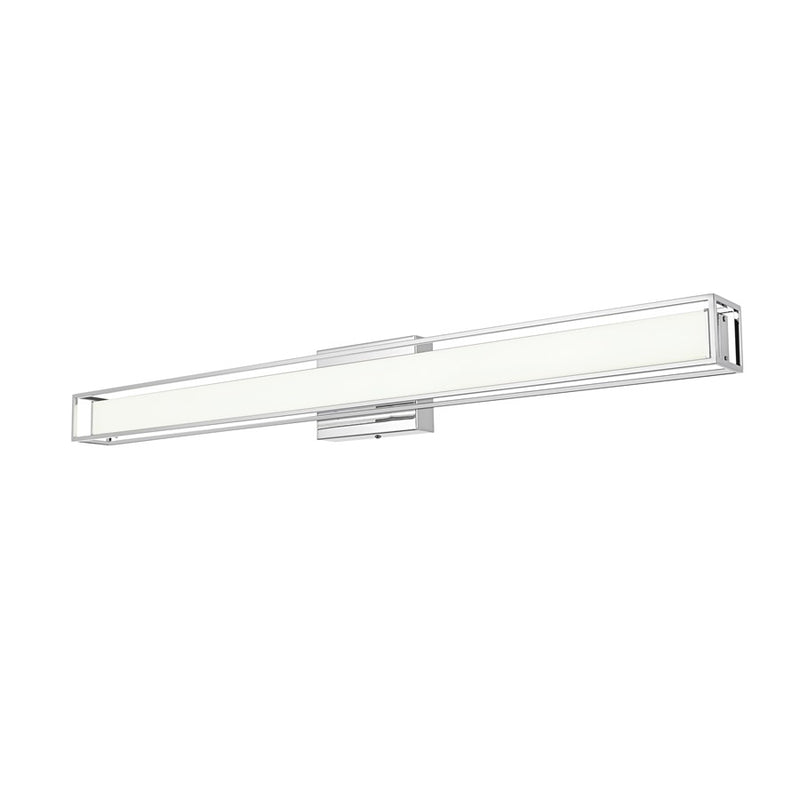 Living District Aden 1 Light 36" Wall Sconce, Chrome/White