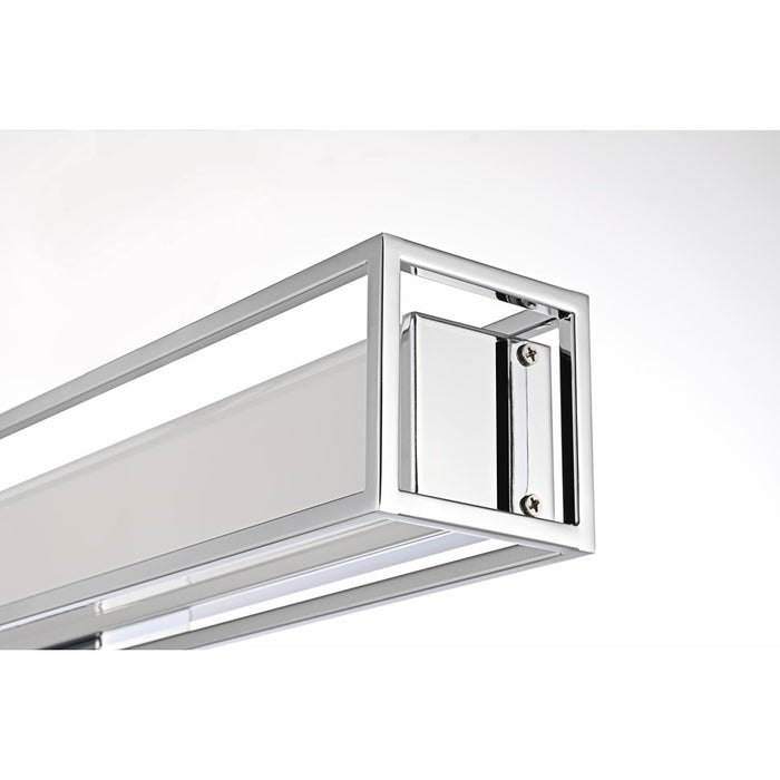 Living District Aden 1 Light 36" Wall Sconce, Chrome/White