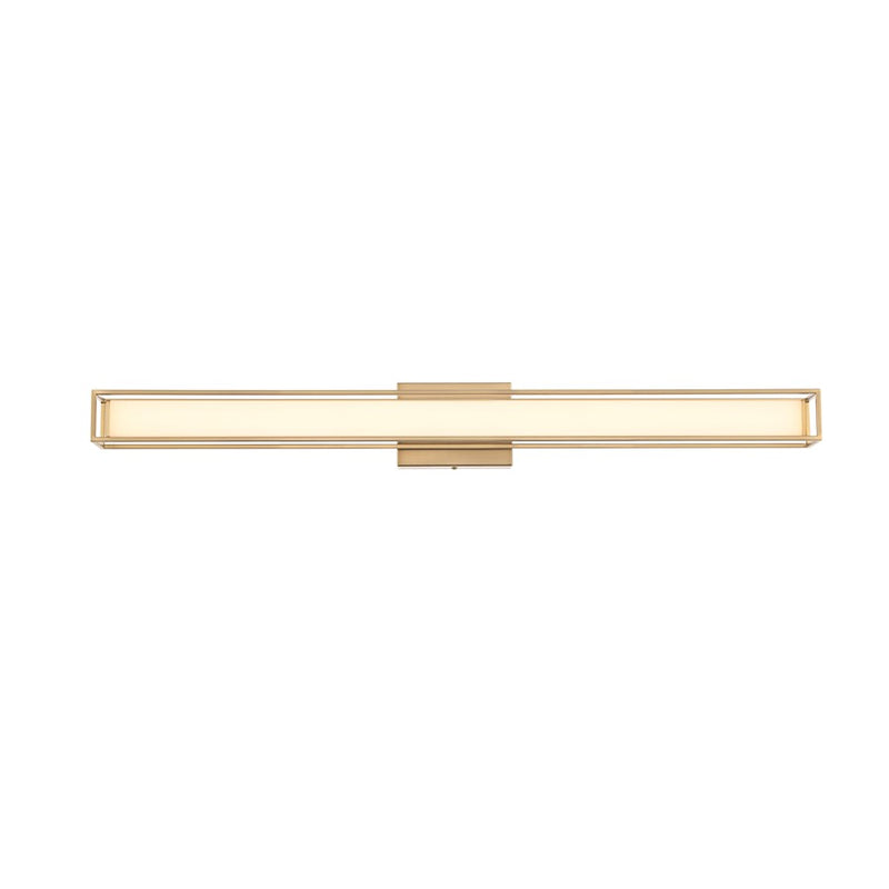 Living District Aden 1 Light 36" Wall Sconce, Satin Gold/White