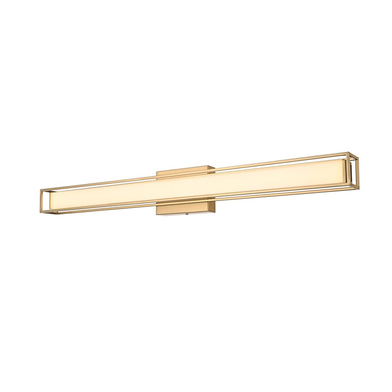 Living District Aden 1 Light 36" Wall Sconce, Satin Gold/White