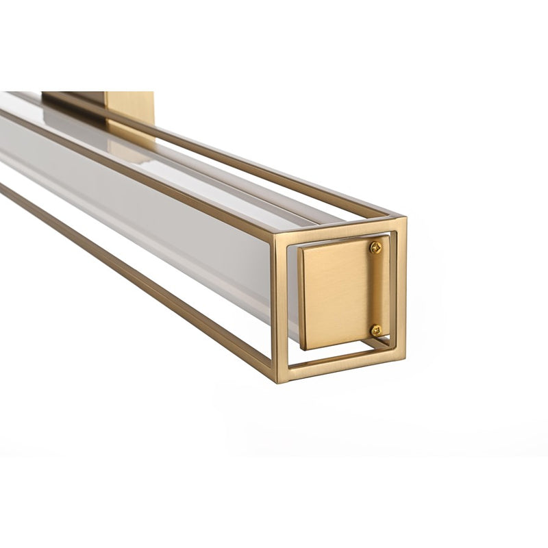 Living District Aden 1 Light 36" Wall Sconce, Satin Gold/White