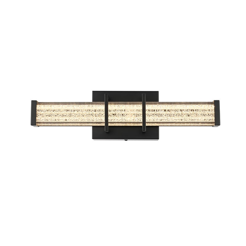 Living District Ivaan 1 Light 16" Wall Sconce, Black/Clear