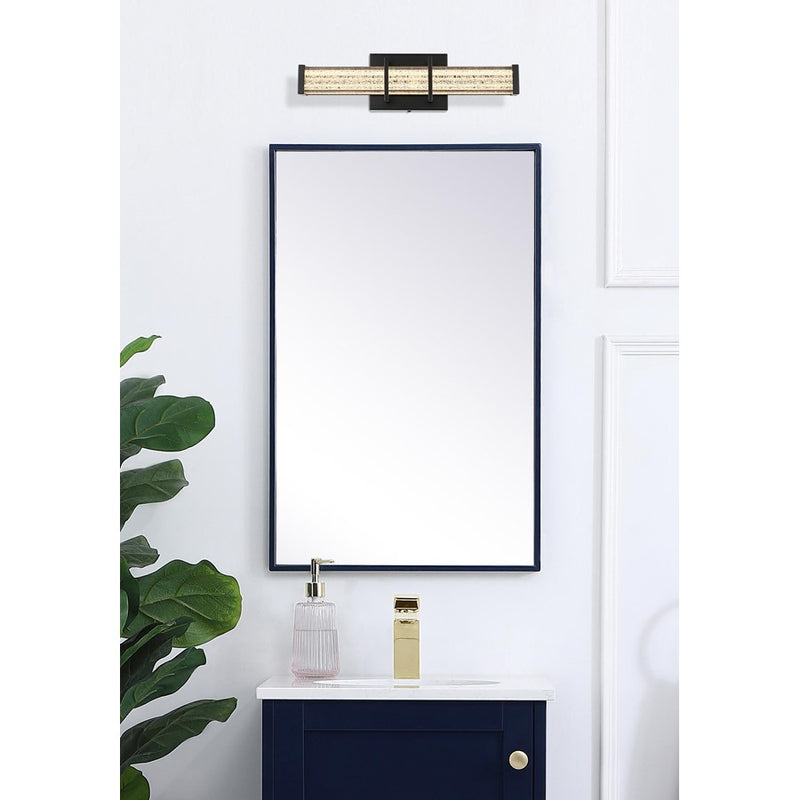 Living District Ivaan 1 Light 16" Wall Sconce, Black/Clear