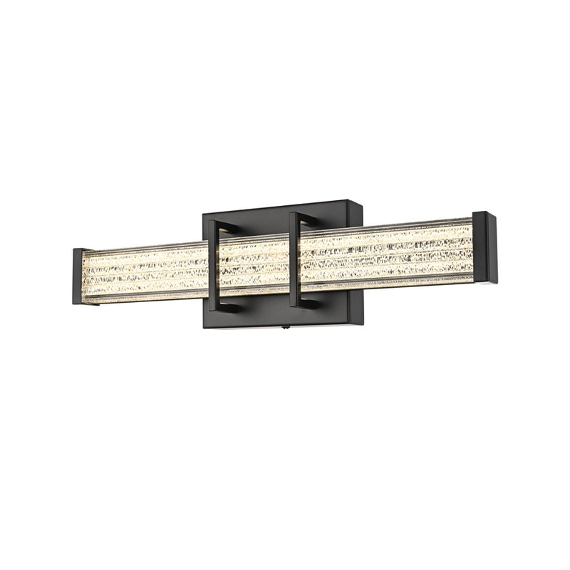 Living District Ivaan 1 Light 16" Wall Sconce, Black/Clear