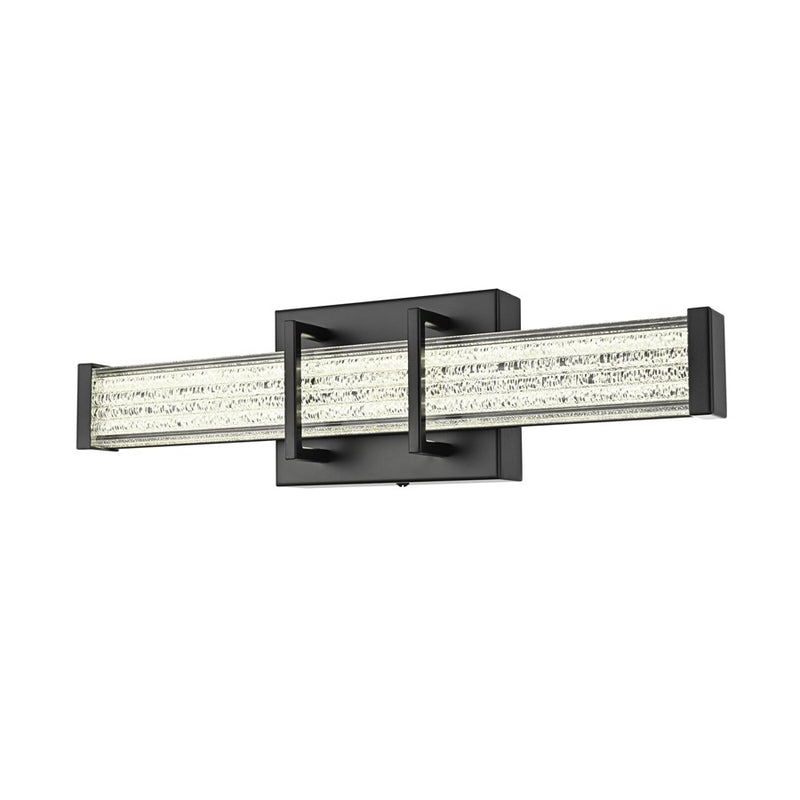 Living District Ivaan 1 Light 16" Wall Sconce, Black/Clear
