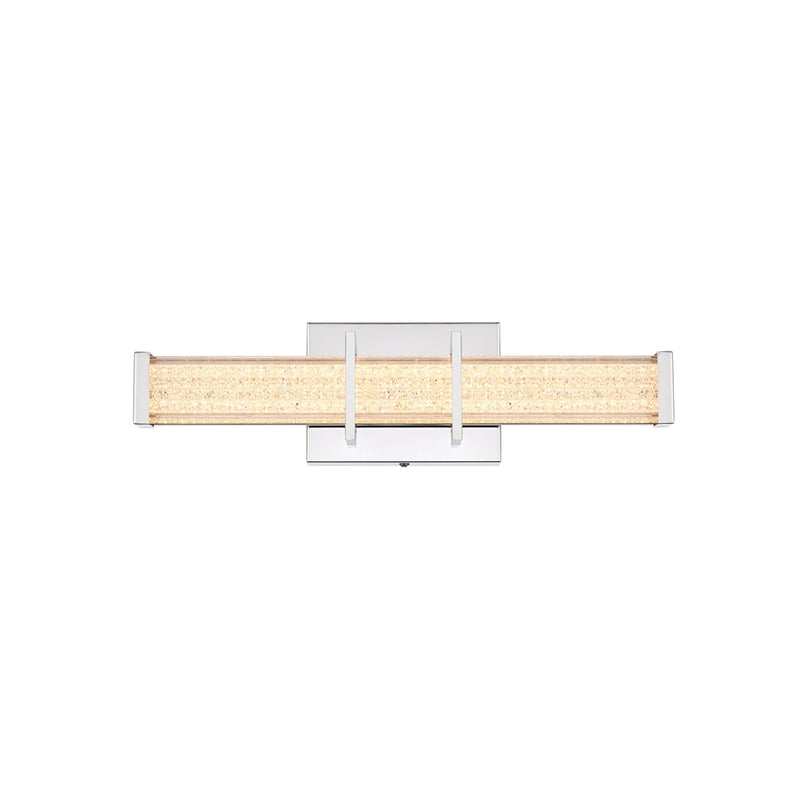Living District Ivaan 1 Light 16" Wall Sconce, Chrome/Clear