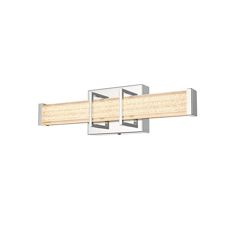 Living District Ivaan 1 Light 16" Wall Sconce, Chrome/Clear