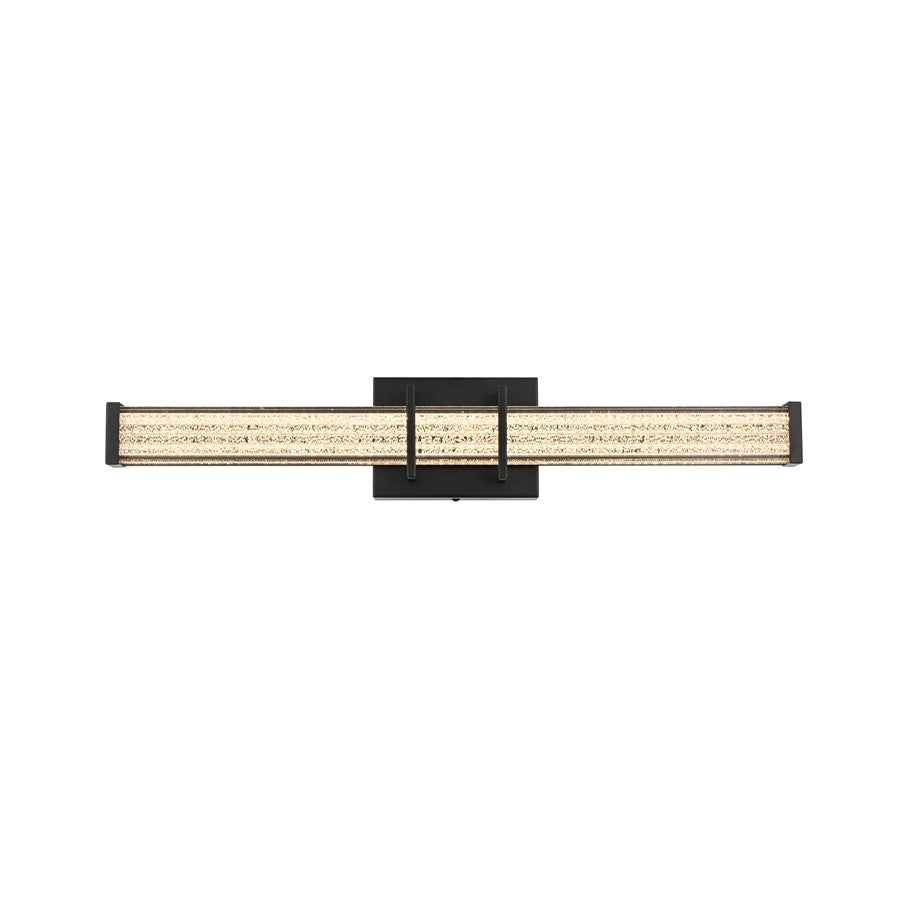 Living District Ivaan 1 Light 24" Wall Sconce, Black/Clear - LD302W24BK