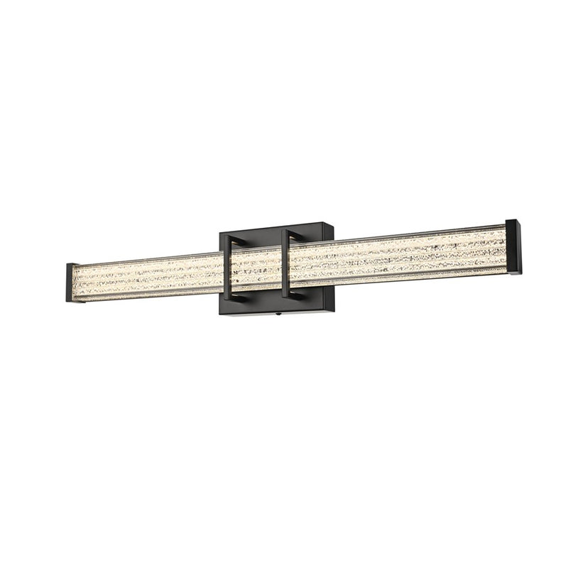 Living District Ivaan 1 Light 24" Wall Sconce, Black/Clear