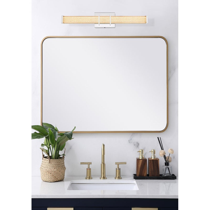 Living District Ivaan 1 Light 24" Wall Sconce, Chrome/Clear