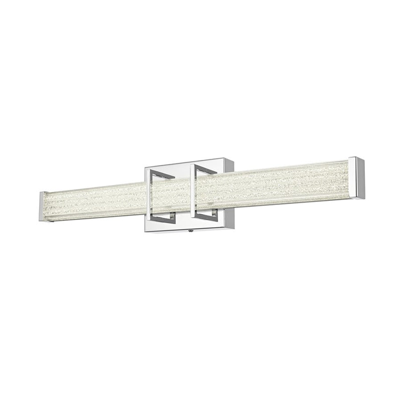 Living District Ivaan 1 Light 24" Wall Sconce, Chrome/Clear