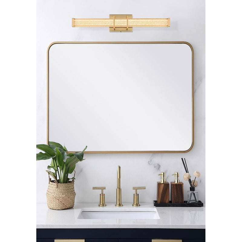 Living District Ivaan 1 Light 24" Wall Sconce, Satin Gold/Clear