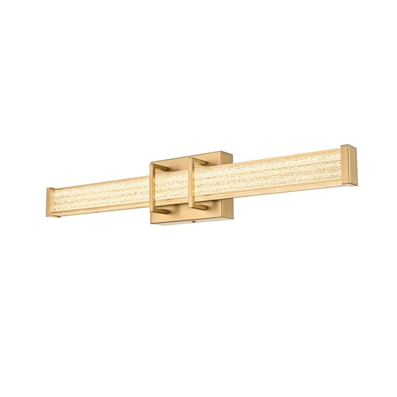 Living District Ivaan 1 Light 24" Wall Sconce, Satin Gold/Clear