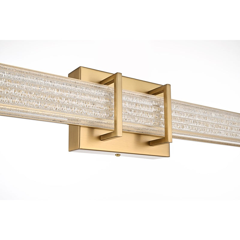 Living District Ivaan 1 Light 24" Wall Sconce, Satin Gold/Clear