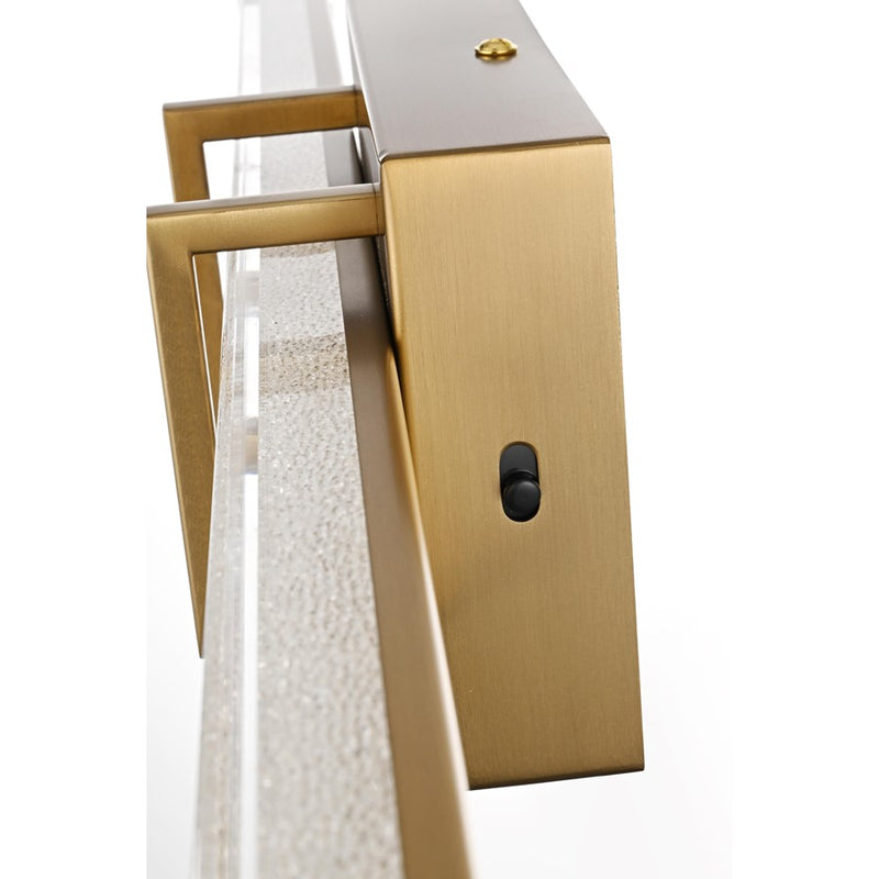 Living District Ivaan 1 Light 24" Wall Sconce, Satin Gold/Clear